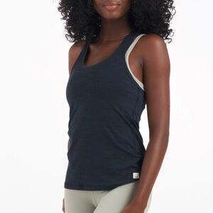 Vuori Lux Performance Tank Top Ink Heather Blue Size Small